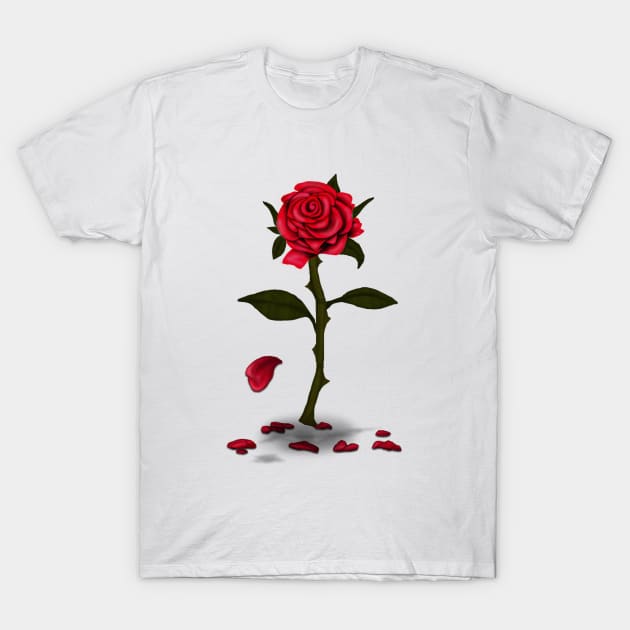 Rose and petals t shirts store
